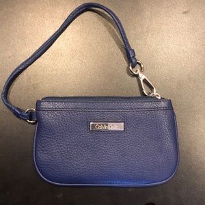 New without tags blue Calvin Klein wristlet